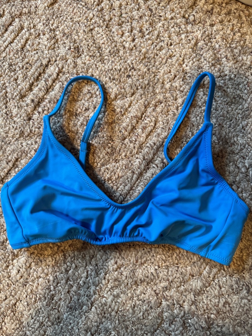 Bright Blue Scoop Bikini Top